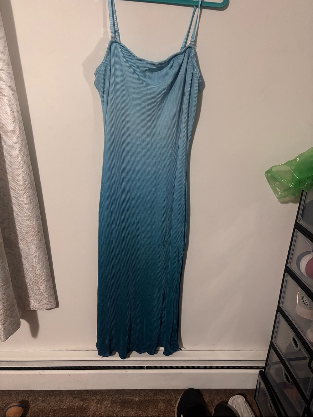 No Boundaries Teal-to-Light Blue Ombre Maxi Dress